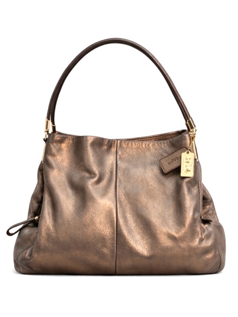 COACH Madison Phoebe Gold Metallic Leather Shoulder Bag